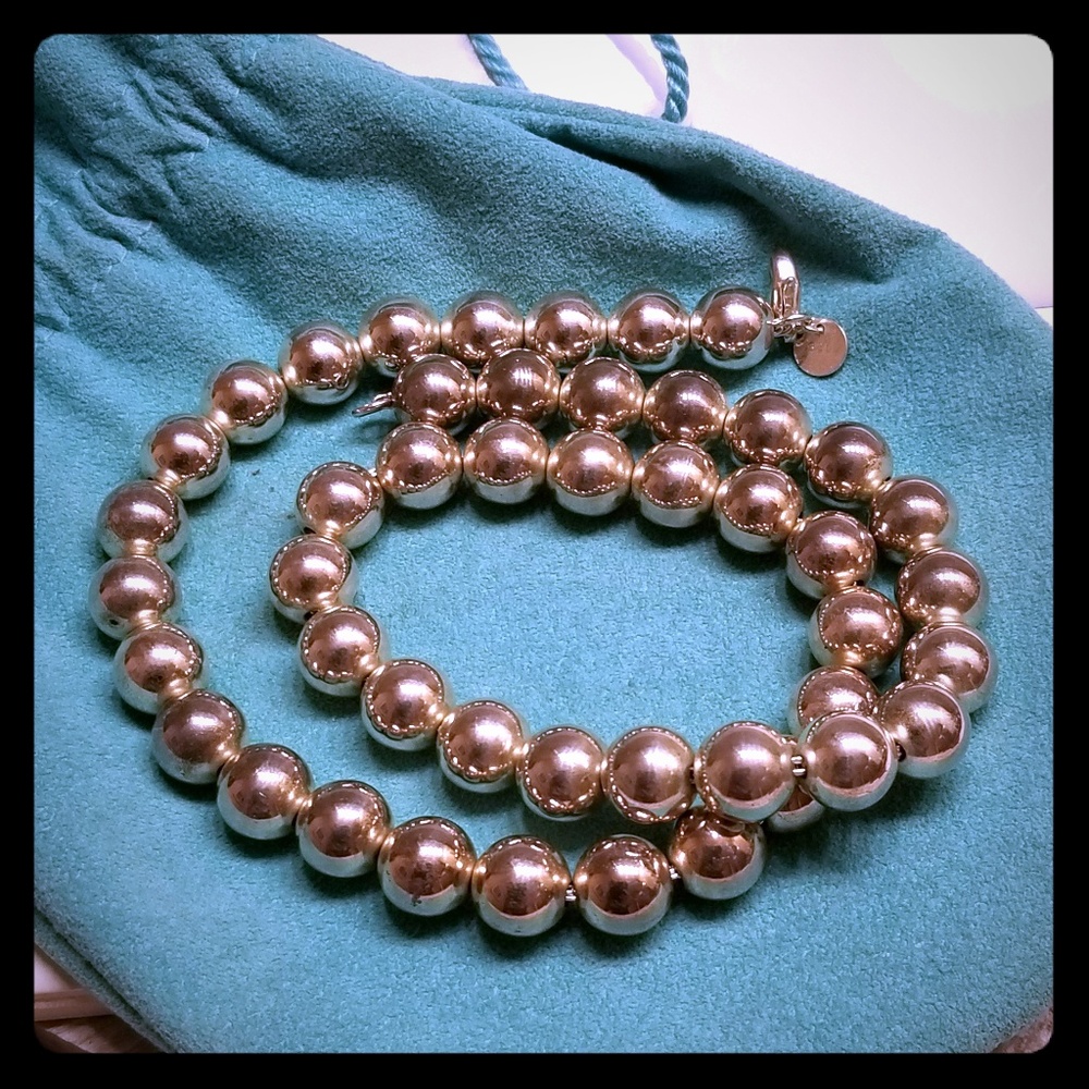 Tiffany & Co. 16" sterling silver bead necklace